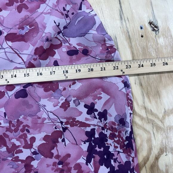 Vintage Ann Taylor Maxi Floral Dress Pink Size 8P Sheer Flowy Boho Feminine - Picture 15 of 16